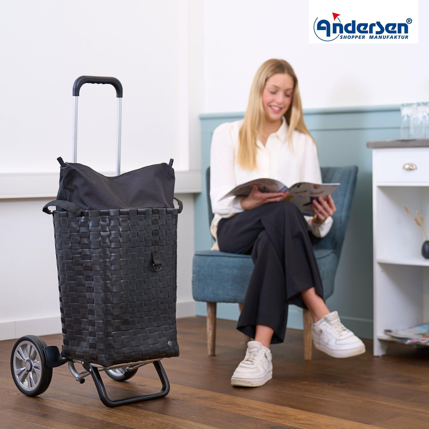 Andersen Shopper Manufaktur-Alu Star Shopper Silja black-www.shopping-trolley.ch-bild6