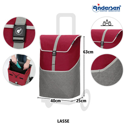 Andersen Shopper Manufaktur-Royal Shopper Plus (Kugellagerrad 25 cm) Lasse rot-www.shopping-trolley.ch-bild3