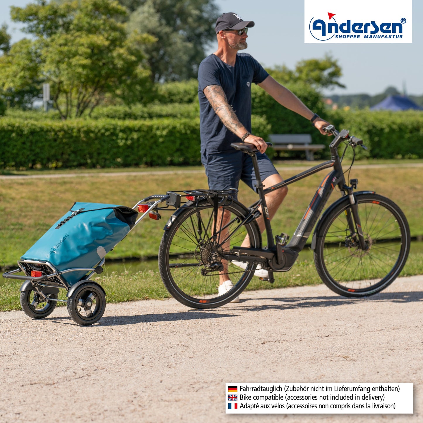 Andersen Shopper Manufaktur-Royal Shopper Plus (Luft-Kugellagerrad 25 cm) Ortlieb petrol-www.shopping-trolley.ch-bild6