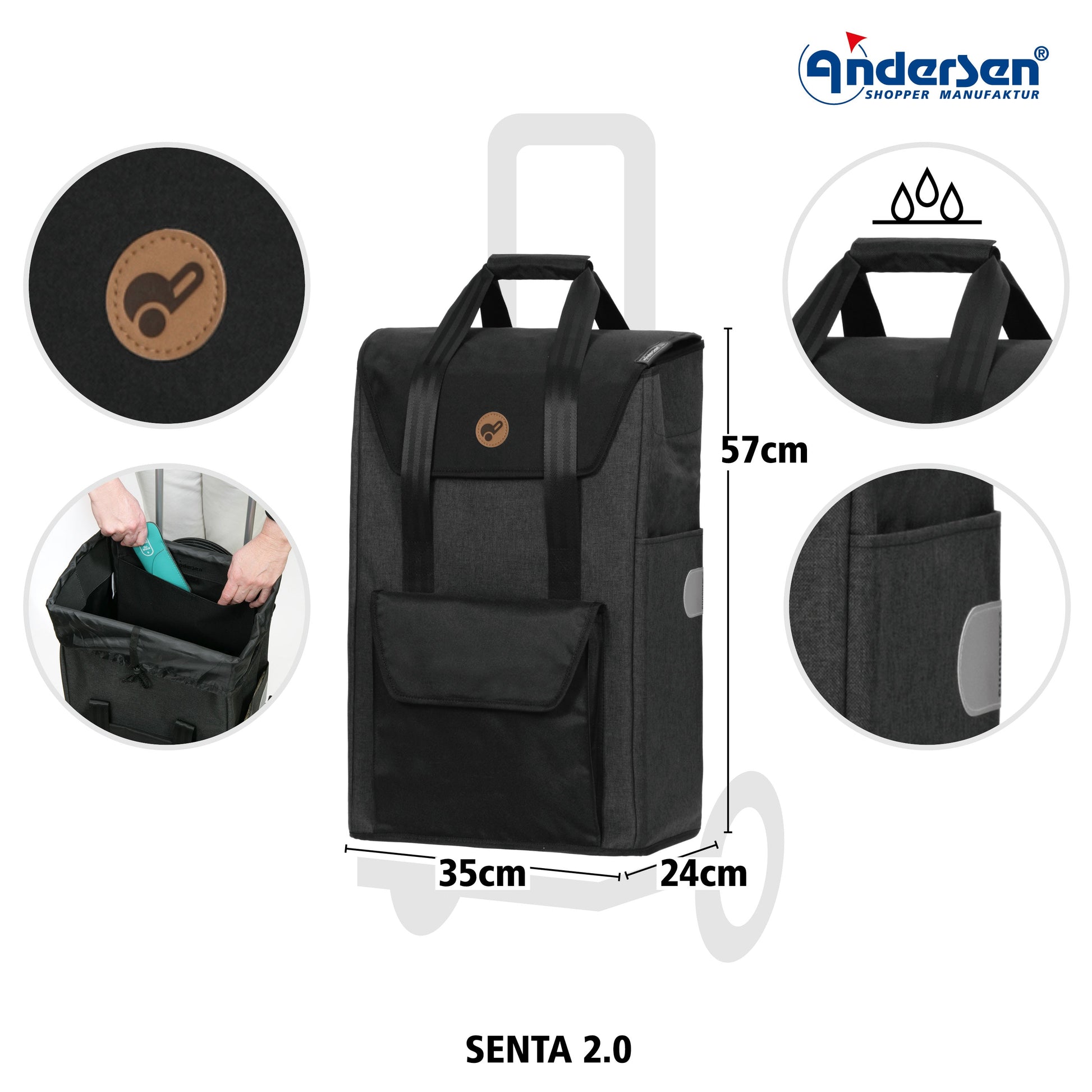 Andersen Shopper Manufaktur-Senta 2.0 schwarz-www.shopping-trolley.ch-bild2