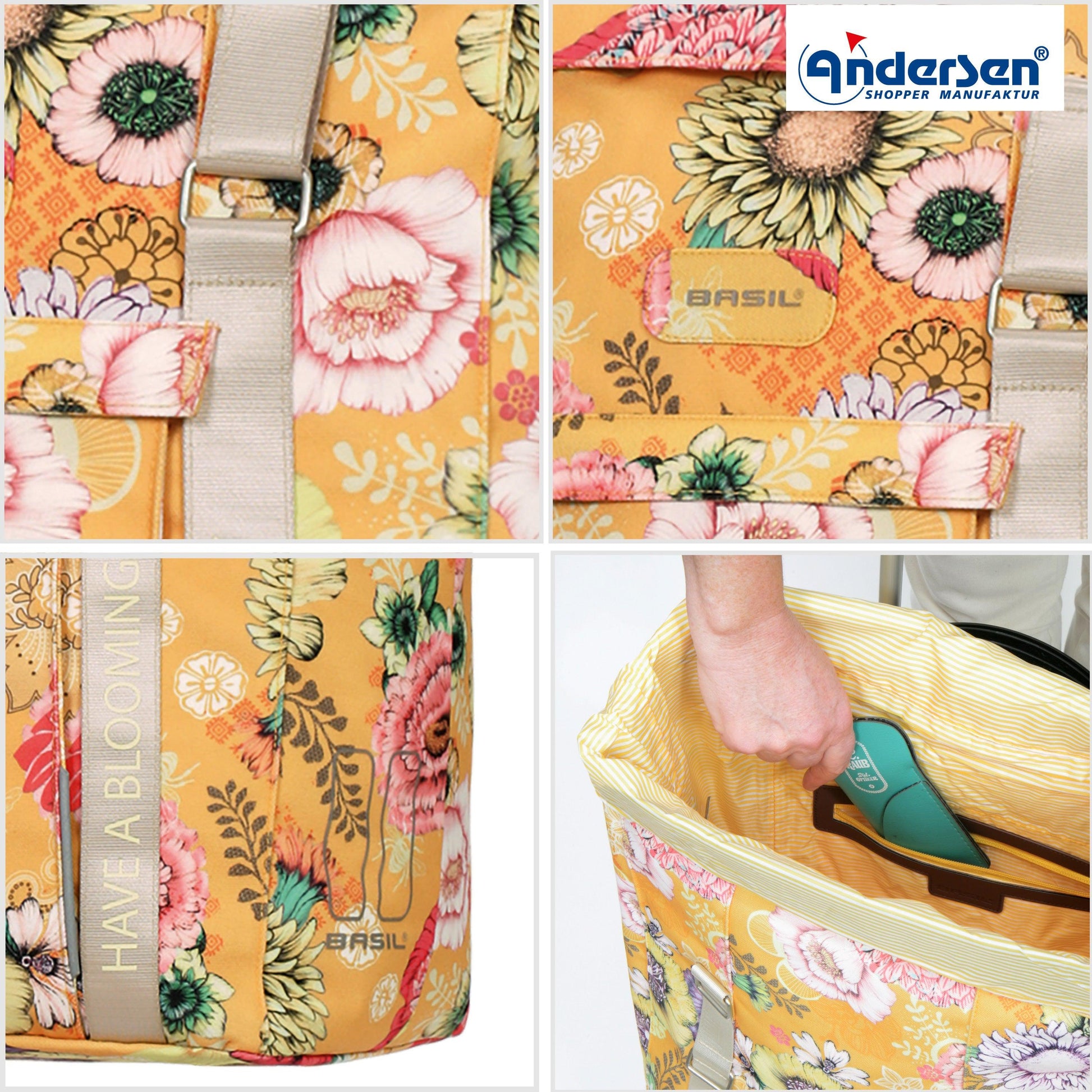 Andersen Shopper Manufaktur-Unus Shopper Fun Basil Bloom gelb-www.shopping-trolley.ch-bild6